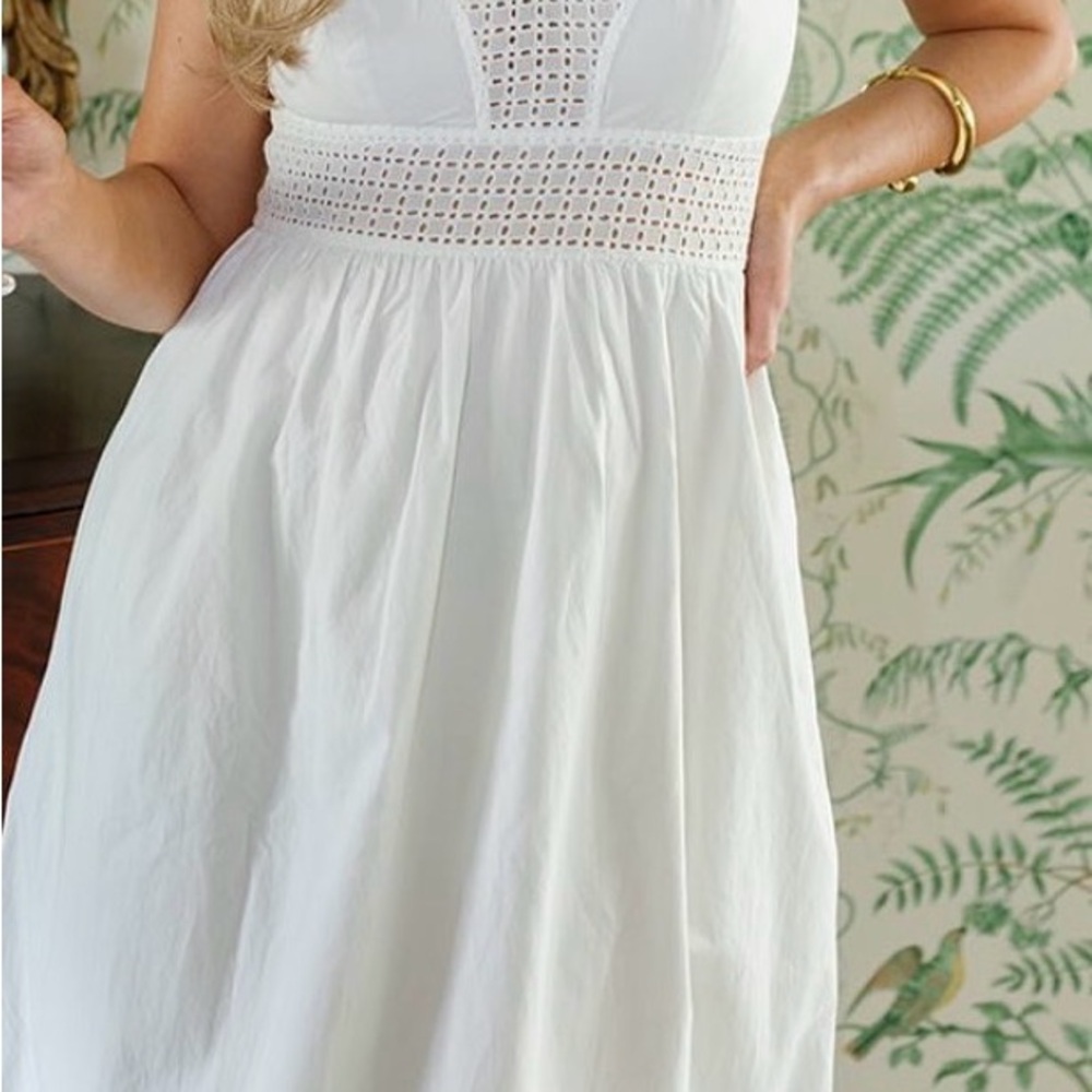 Tuckernuck White Crochet Waist Summer Dress